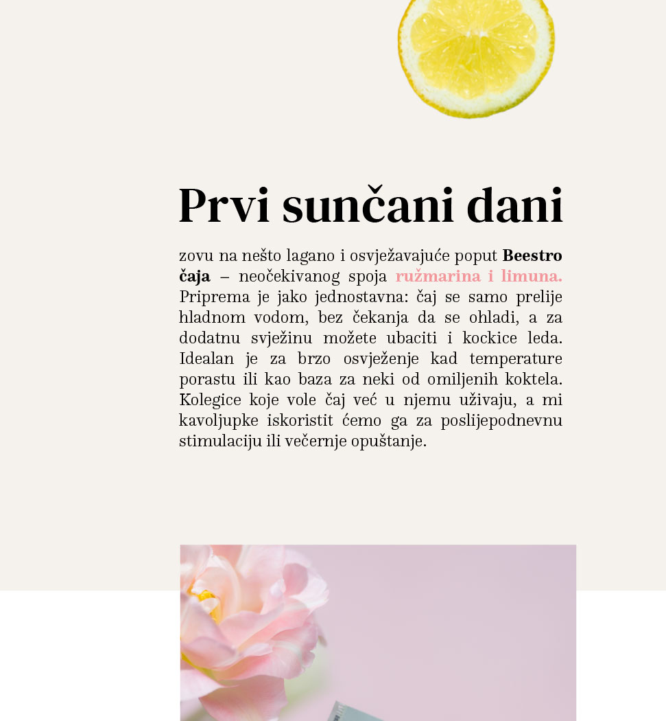 Franck Beestro — prvi sunčani dani, čaj od ružmarina i limuna