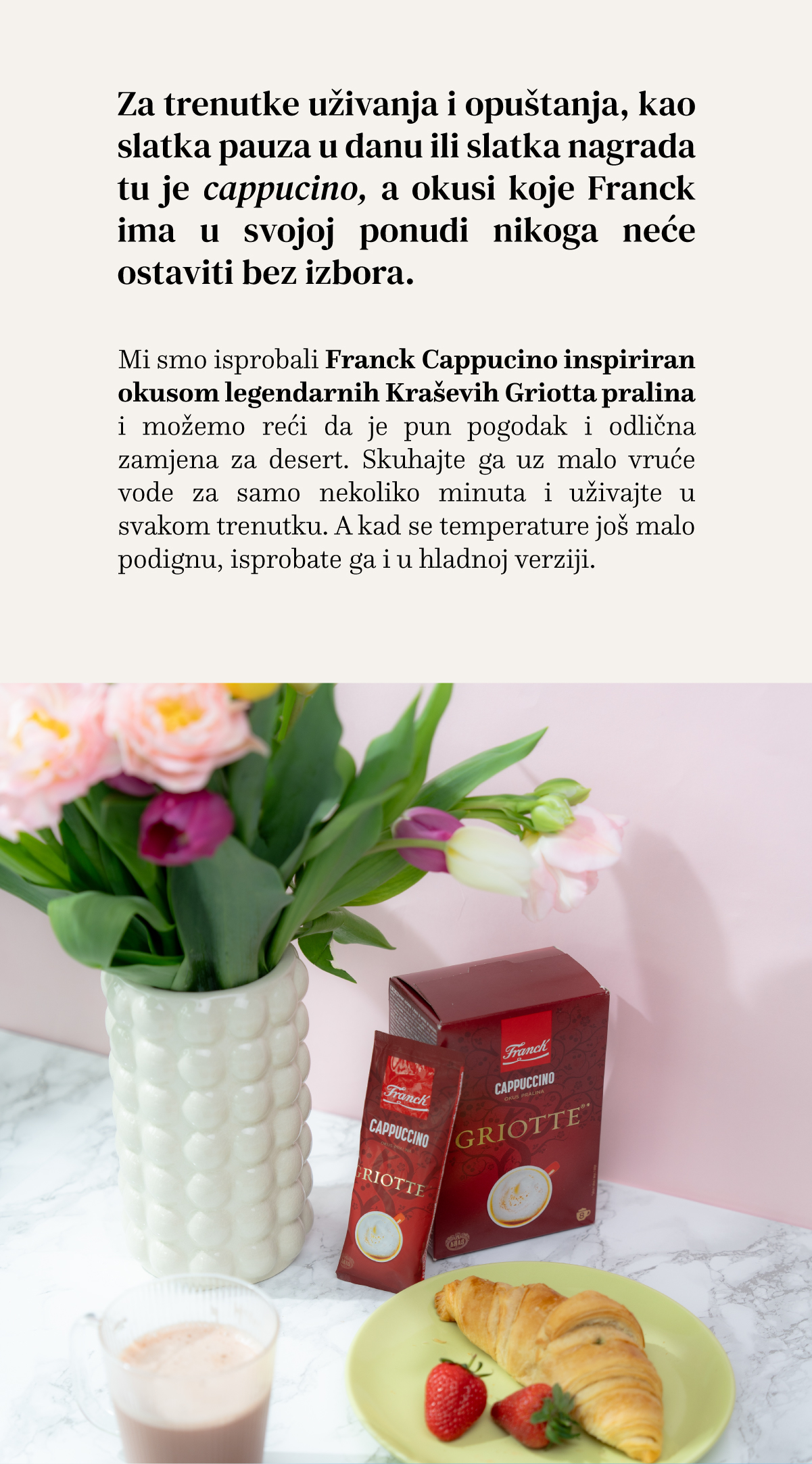 Franck Cappuccino Griotte — okusi koje Franck ima u ponudi