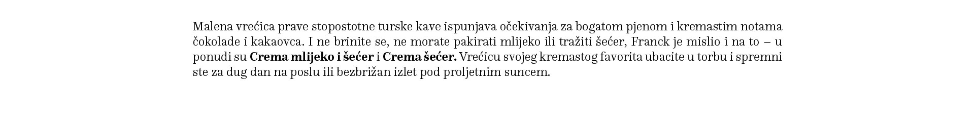 Franck Crema — turska kava u vrećici