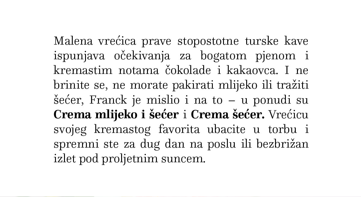 Franck Crema — turska kava u vrećici